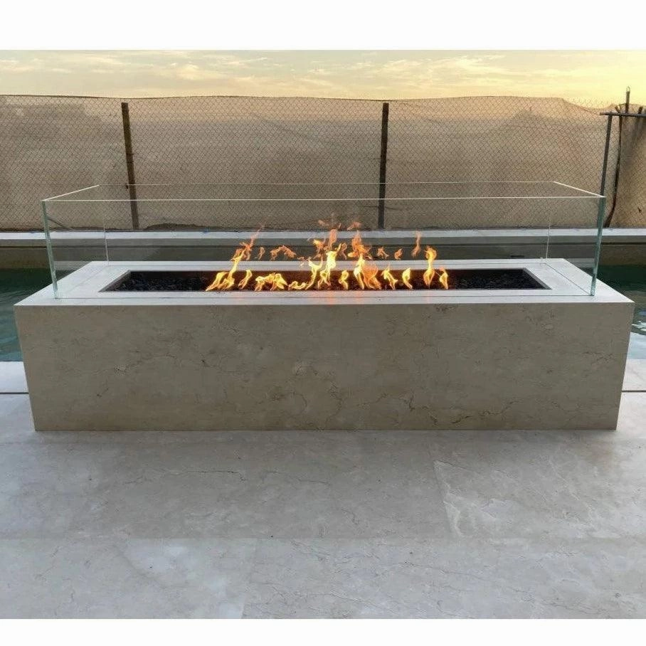 The Outdoor Plus - Cabo Linear Rectangle Concrete Fire Pit Table OPT-CBLN