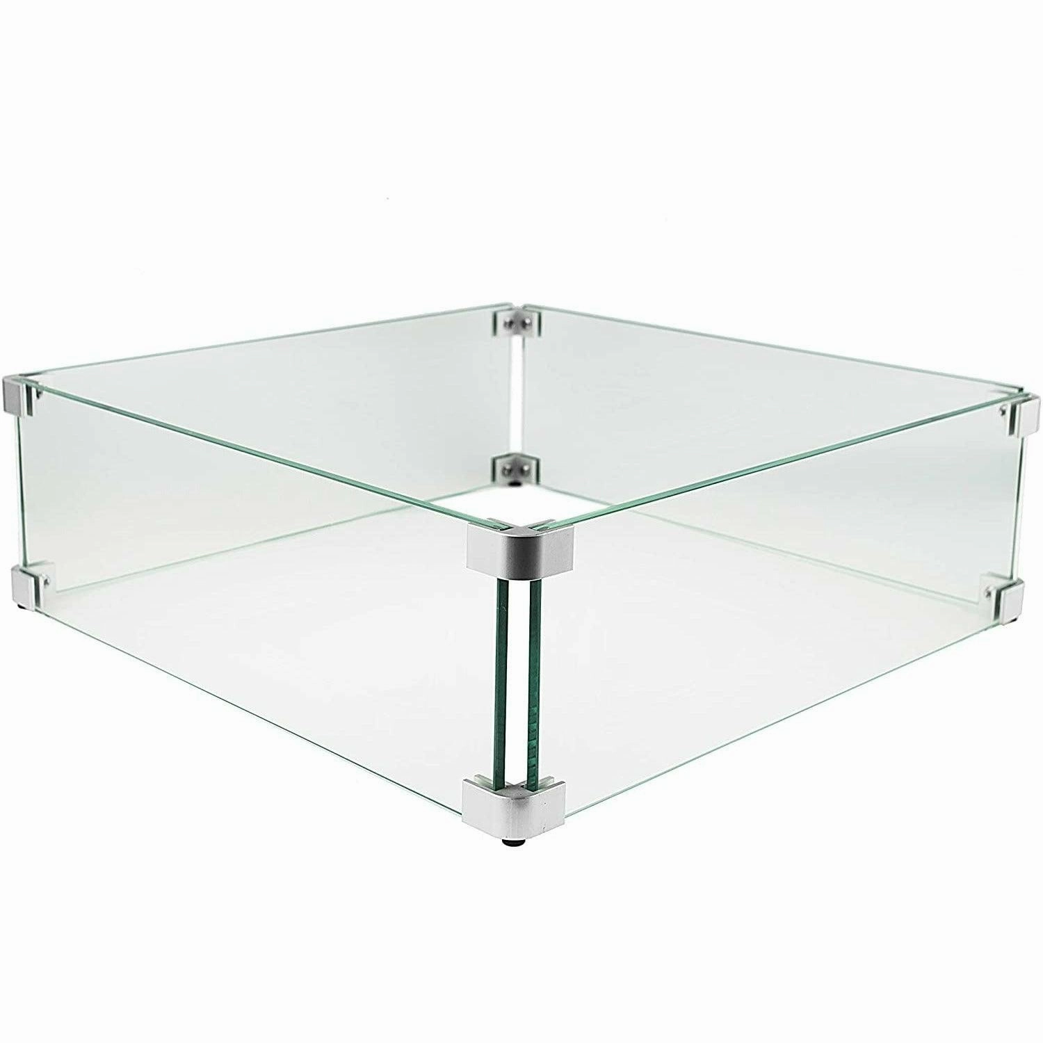 The Outdoor Plus - Square Glass Wind Guard 24" x 24" Tempered Glass Compatible with Select 36" Units OPT-WG-2424Spark screen for fire pit