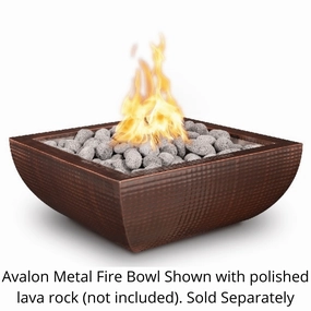 The Outdoor Plus Avalon 30" Hammered Copper Square Match Lit Fire Bowl OPT-30AVCPFWportable outdoor fire pit with lid