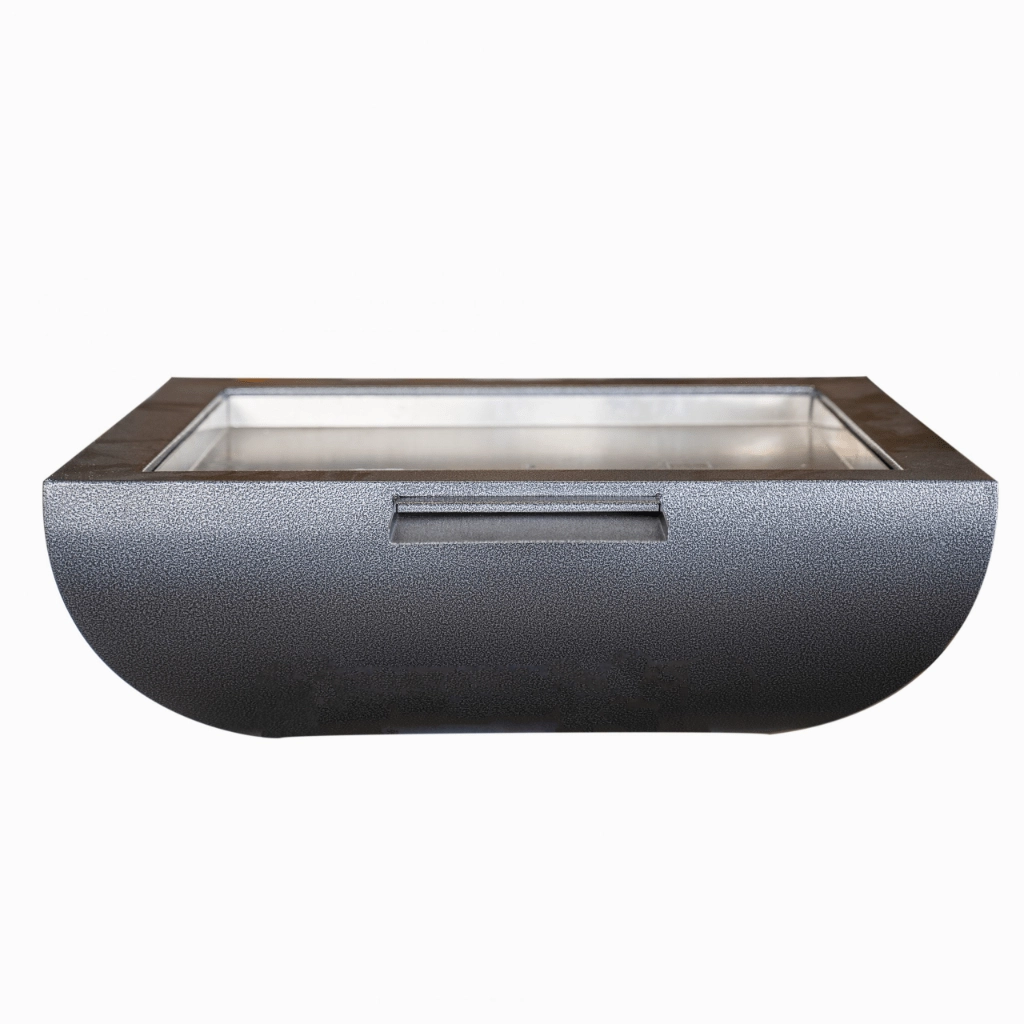 The Outdoor Plus Avalon 30" Hammered Copper Square Match Lit Fire Bowl OPT-30AVCPFW