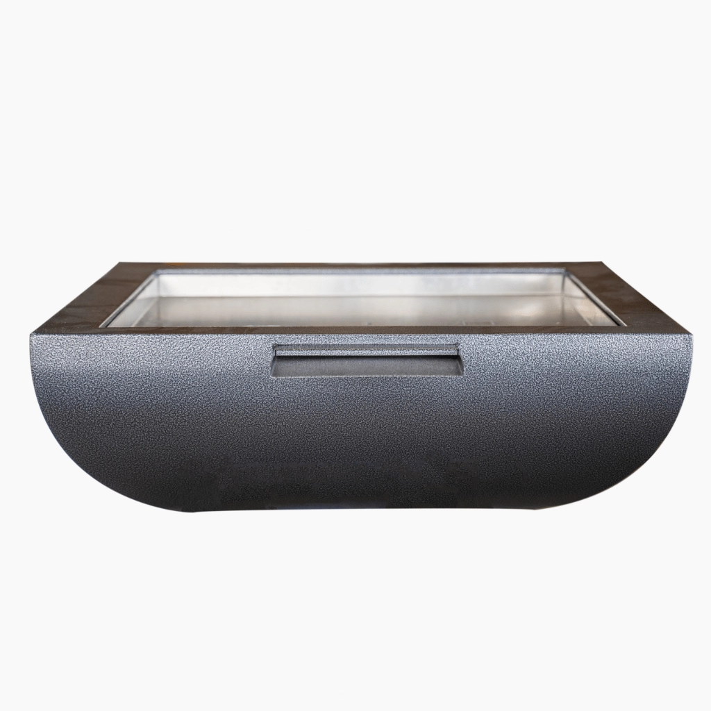 The Outdoor Plus Avalon 30" Stainless Steel Square Match Lit Fire Bowl OPT-30AVSSFW
