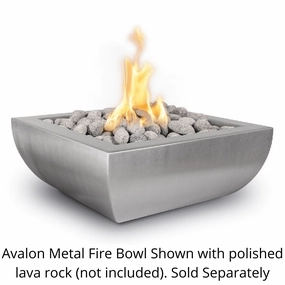 The Outdoor Plus Avalon 30" Stainless Steel Square Match Lit Fire Bowl OPT-30AVSSFWportable outdoor fire pit with lid