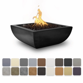 The Outdoor Plus Avalon GFRC 30" Concrete Square 12V Electronic Ignition Fire Bowl OPT-AVLFO30E12Vportable outdoor fire pit with lid