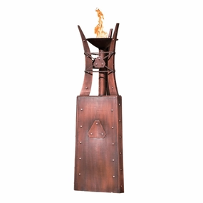 The Outdoor Plus Bastille 87" 12V Electronic Ignition Copper Square Gas Fire Tower OPT-FTWR3E12Vportable outdoor fire pit with lid