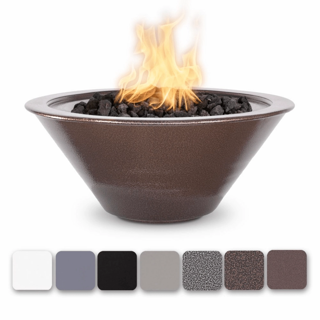The Outdoor Plus Cazo 30" Powder Coated Steel Round Match Lit Fire Bowl OPT-R30PCFOportable outdoor fire pit with lid