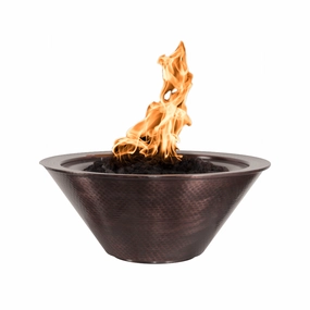 The Outdoor Plus Cazo 36" Match Lit Hammered Copper Round Fire Bowl OPT-102-36NWFportable outdoor fire pit with lid