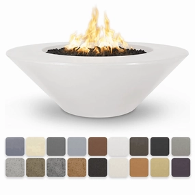The Outdoor Plus Cazo 48" Wide Ledge GFRC Match Lit with Flame Sense Concrete Round Fire Pit OPT-CZ48FSMLportable outdoor fire pit with lid