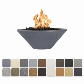 The Outdoor Plus Cazo GFRC 24" 12V Electronic Ignition Concrete Round Fire Bowl OPT-24RFOE12Vportable outdoor fire pit with lid