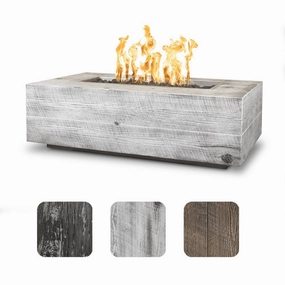 The Outdoor Plus Coronado 60" GFRC Wood Grain Match Lit with Flame Sense Concrete Rectangle Gas Fire Pit OPT-COR60FSMLportable outdoor fire pit with lid