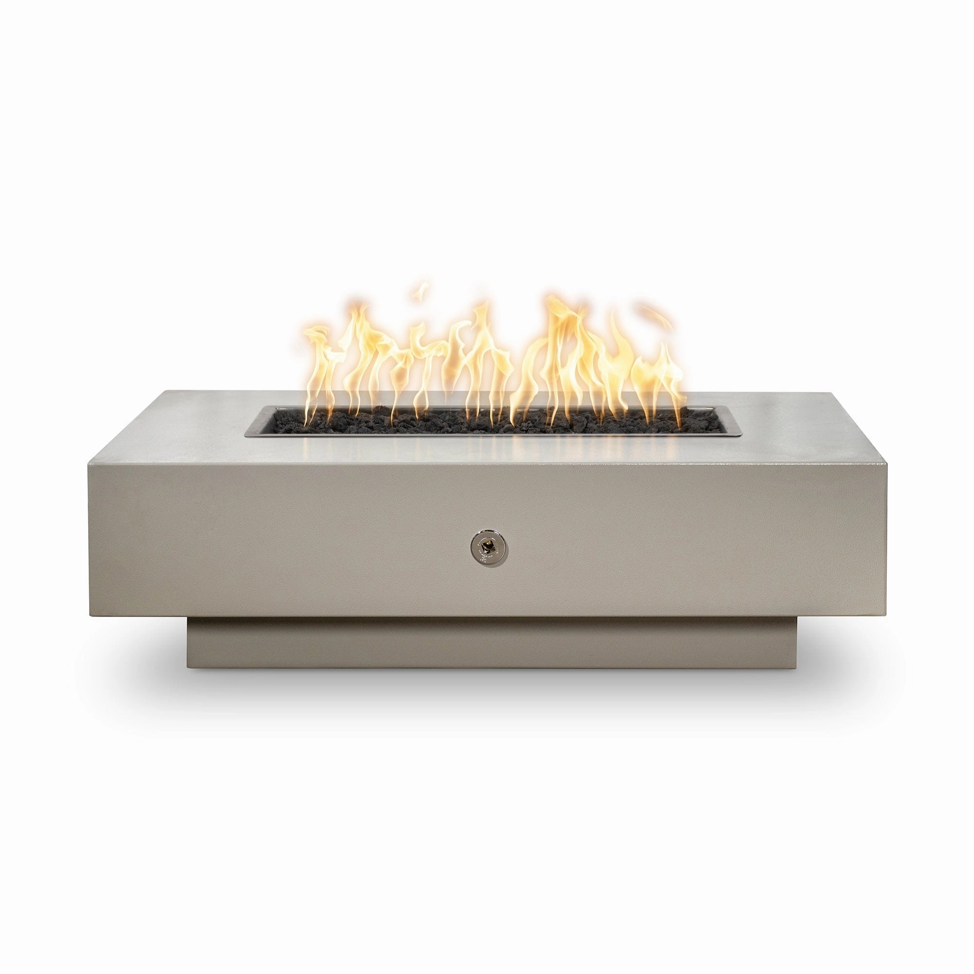 The Outdoor Plus Coronado 60" Powder Coated Steel Flame Sense with Spark Igniter Rectangle Fire Pit Table  OPT-CORPC60FSEN