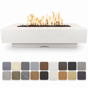 The Outdoor Plus Del Mar GFRC 48" Match Lit Concrete Rectangle Fire Pit Table OPT-CORGFRC48outdoor fire table set with chairs