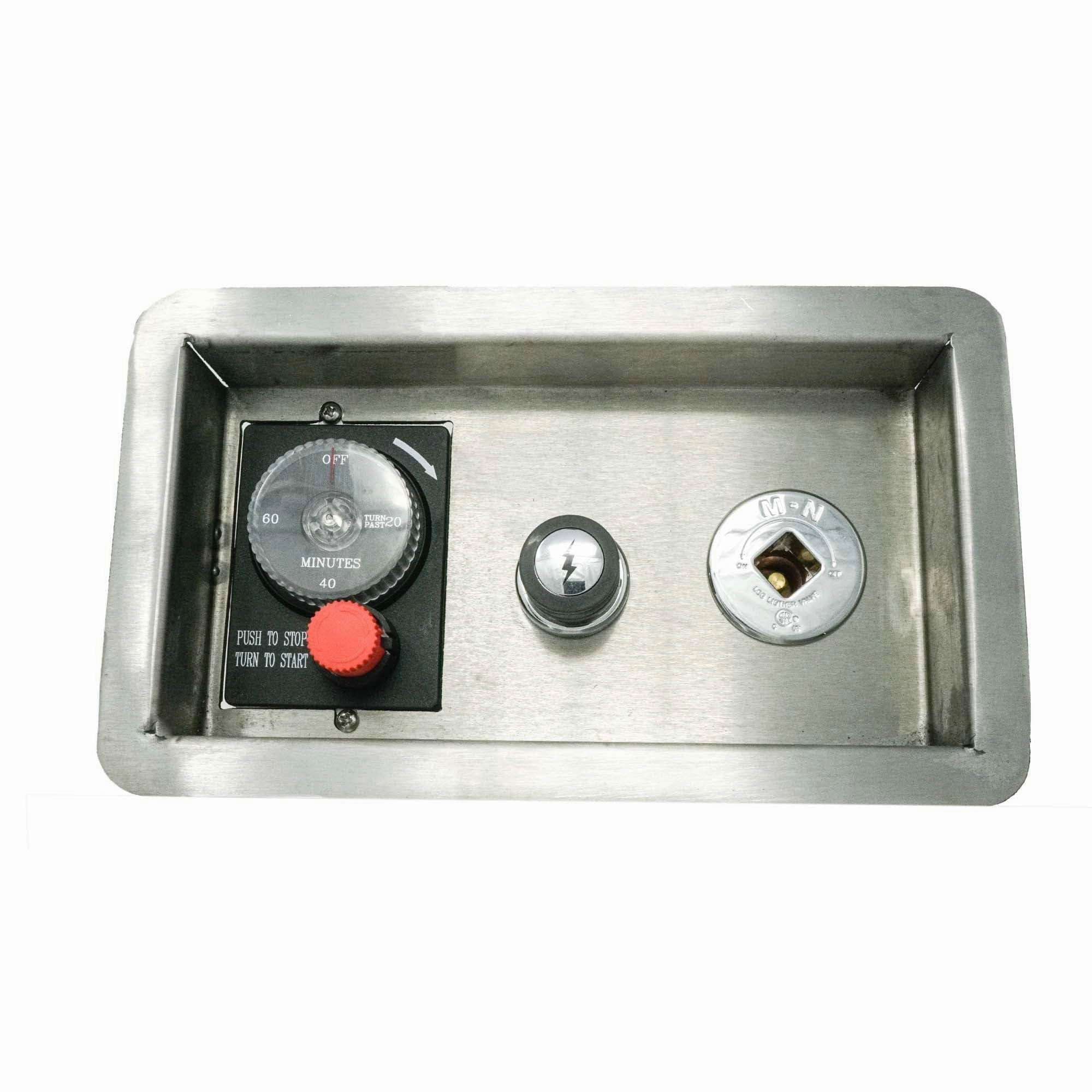 The Outdoor Plus Gas Timer With Push Button, E-Stop & Key Valve - Recessed Panel OPT-GTESTOPTMPBKVRPFireproof mat for under fire pit