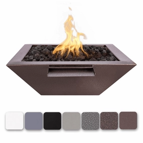 The Outdoor Plus Maya 24" Powder Coated Steel Square 12V Electronic Ignition Fire & Water Bowl OPT-24SQPCFWE12Vportable outdoor fire pit with lid