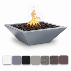 The Outdoor Plus Maya 36" Powder Coated Steel Square 12V Electronic Ignition Fire Bowl OPT-36SQPCFOE12Vportable outdoor fire pit with lid