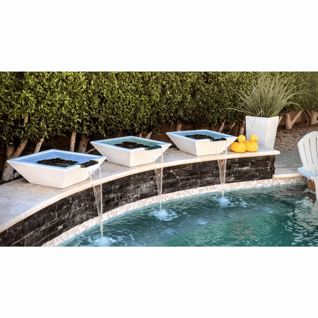 The Outdoor Plus Maya GFRC 24" Concrete Square Water Bowl OPT-24SWO