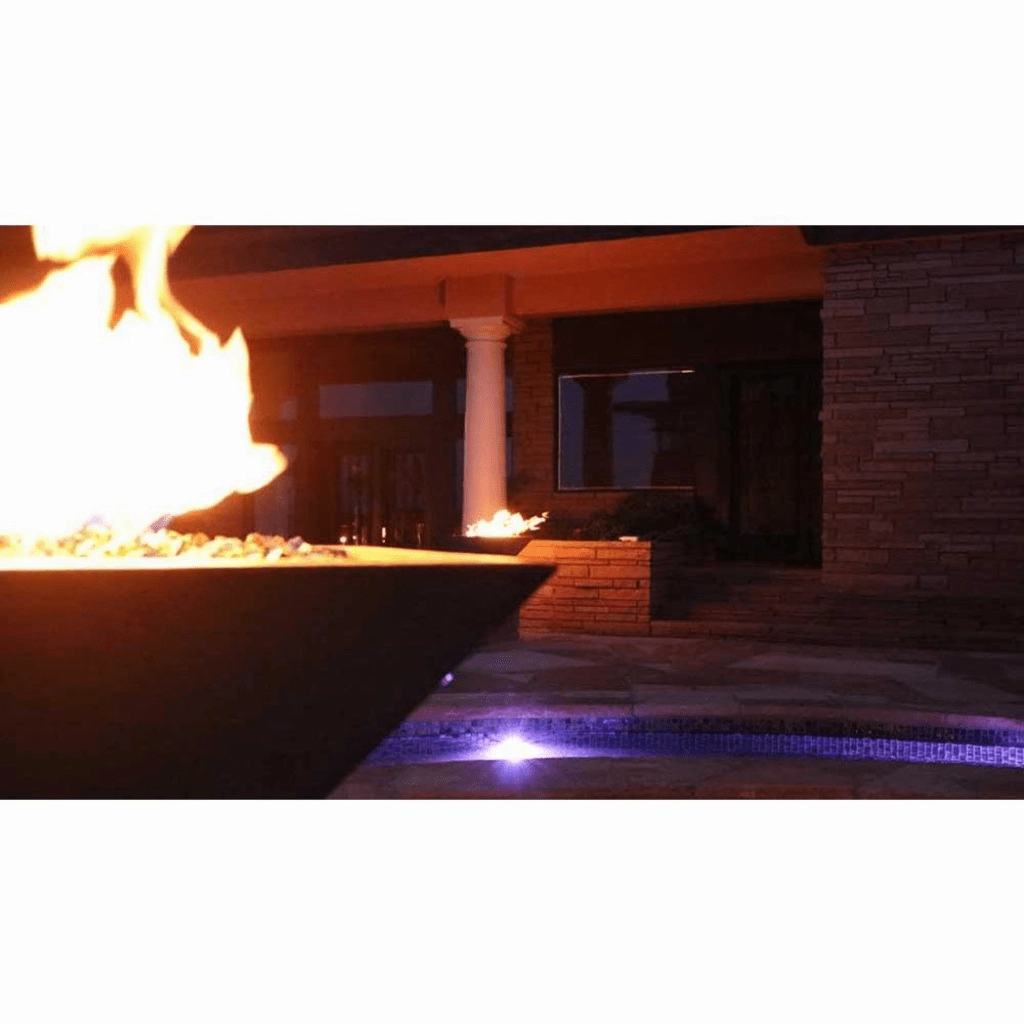 The Outdoor Plus Maya GFRC 24" Match Lit Concrete Square Fire Bowl OPT-24SFO