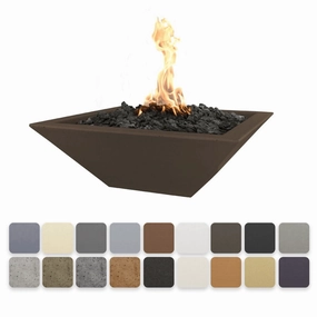 The Outdoor Plus Maya GFRC 24" Match Lit Concrete Square Fire Bowl OPT-24SFOportable outdoor fire pit with lid