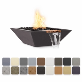 The Outdoor Plus Maya GFRC 30" Match Lit Concrete Square Fire & Water Bowl OPT-30SFWportable outdoor fire pit with lid