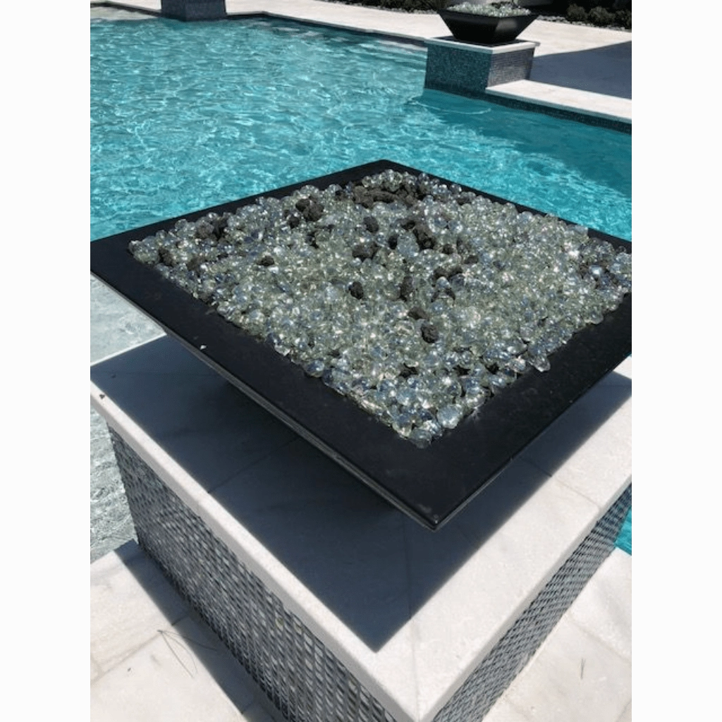 The Outdoor Plus Maya GFRC 36" Match Lit Concrete Square Fire Bowl OPT-36SFO