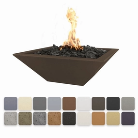 The Outdoor Plus Maya GFRC 36" Match Lit Concrete Square Fire Bowl OPT-36SFOportable outdoor fire pit with lid