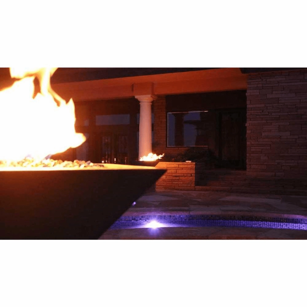 The Outdoor Plus Maya GFRC 36" Match Lit Concrete Square Fire Bowl OPT-36SFO