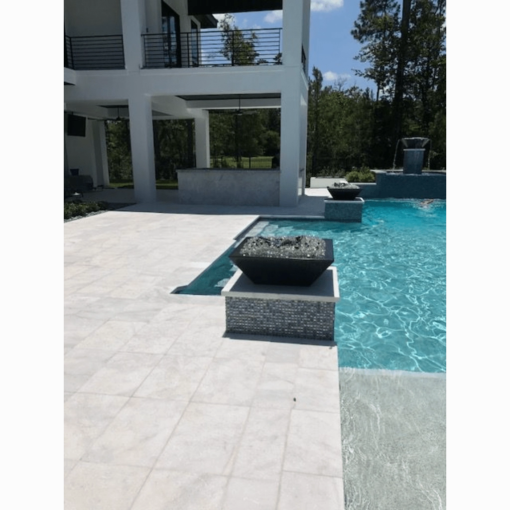 The Outdoor Plus Maya GFRC 36" Match Lit Concrete Square Fire Bowl OPT-36SFO