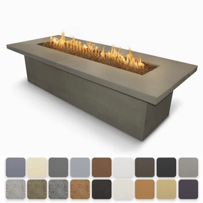 The Outdoor Plus Newport GFRC 120" 12V Electronic Ignition Concrete Rectangle Fire Table OPT-NPTT120E12Vportable outdoor fire pit with lid
