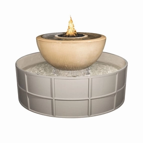 The Outdoor Plus Sedona 360 Match Lit Self Contained Unit Fire and Water Bowl OPT-OLYSED60portable outdoor fire pit with lid