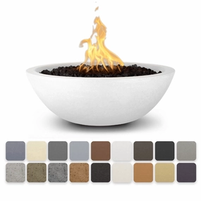 The Outdoor Plus Sedona 48" Narrow Ledge GFRC Match Lit with Flame Sense Concrete Round Fire Pit OPT-SED48FSMLportable outdoor fire pit with lid