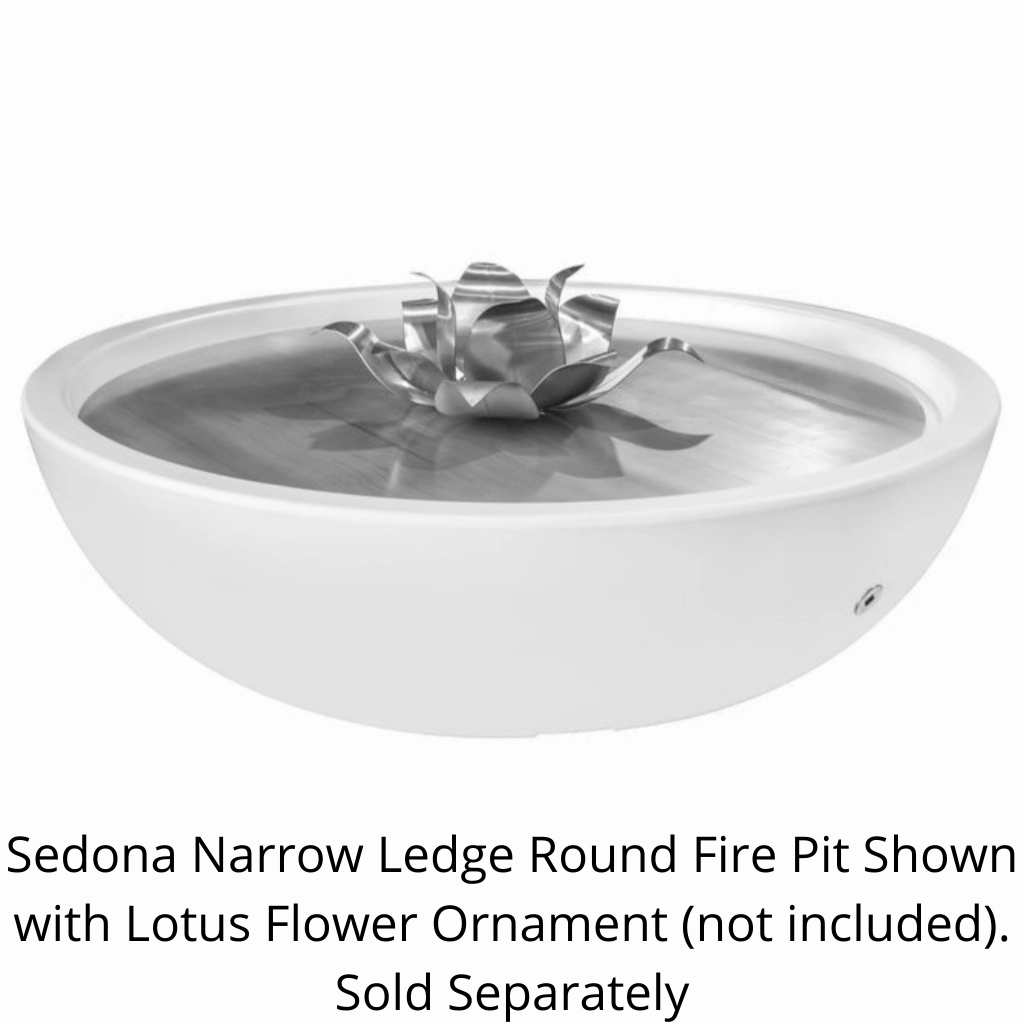 The Outdoor Plus Sedona 48" Narrow Ledge GFRC Match Lit with Flame Sense Concrete Round Fire Pit OPT-SED48FSML