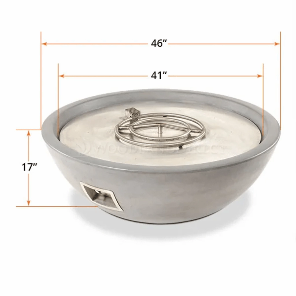 The Outdoor Plus Sedona 48" Narrow Ledge GFRC Match Lit with Flame Sense Concrete Round Fire Pit OPT-SED48FSML