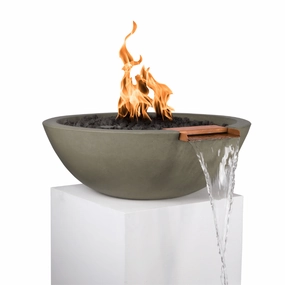 The Outdoor Plus Sedona GFRC 33" Concrete Round 12V Electronic Ignition Fire & Water Bowl OPT-33RFWE12Vportable outdoor fire pit with lid
