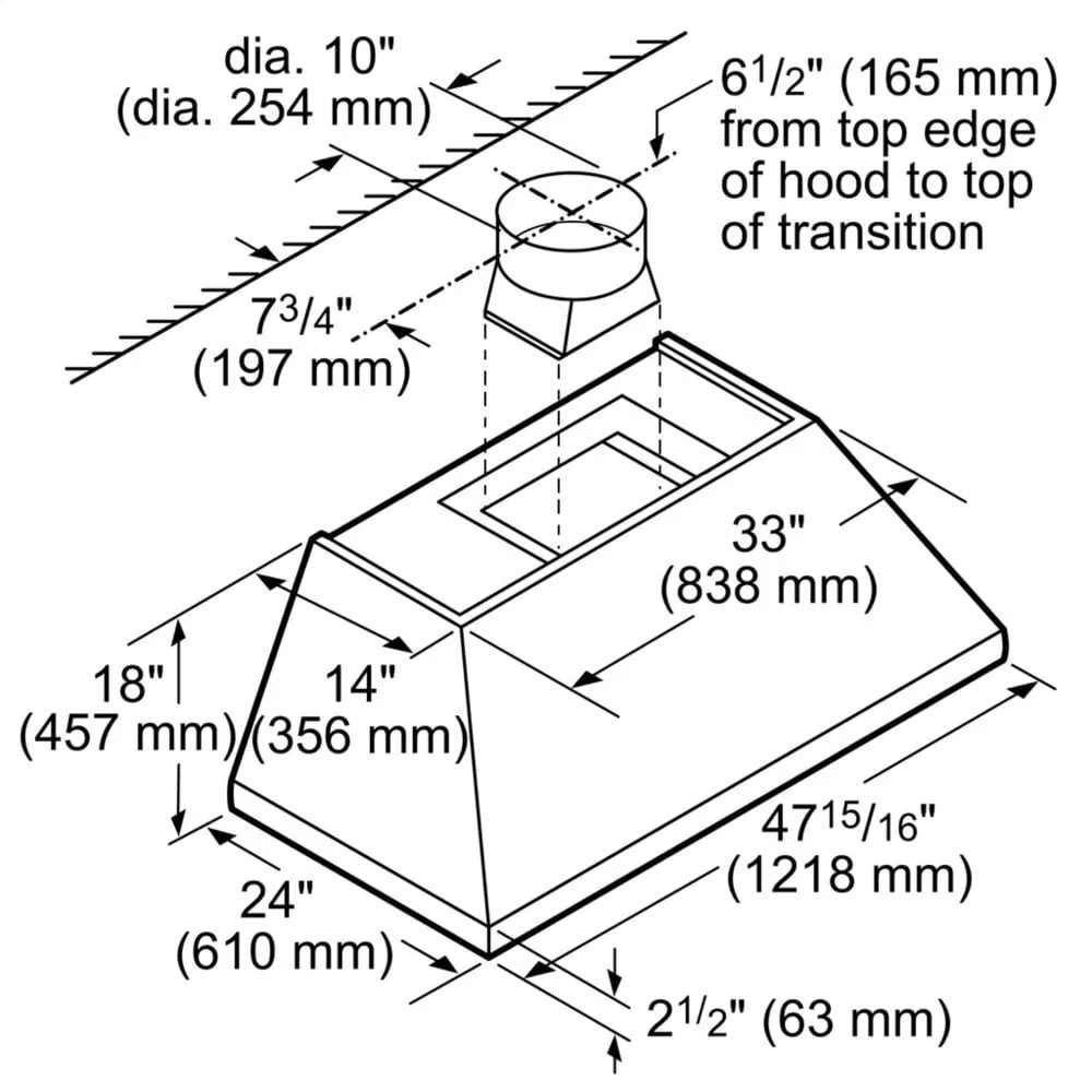 Thermador HPCN48WS 48-Inch Professional Chimney Wall Hood