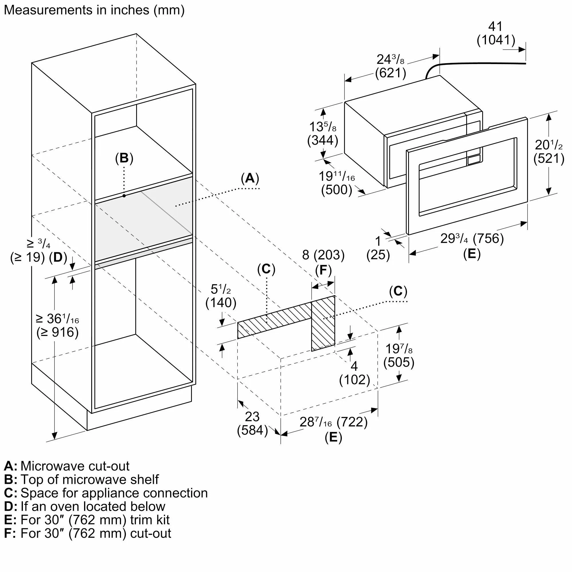 Thermador MBCS Built-In Microwave 24'' Left Side Opening Door, Stainless Steel