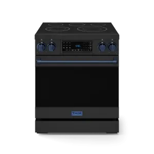Thor Kitchen RSE30BBLU 30 Inch Professional Electric Range With Tilt Panel Touch Control In Black/Navy Blue Gordon Ramsay Series - Rse30B-Blu