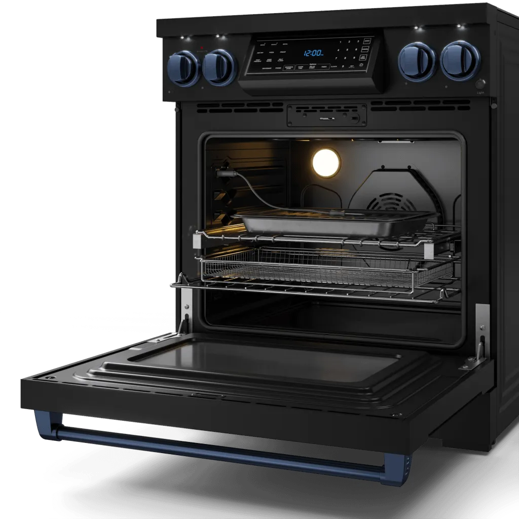 Thor Kitchen RSE30BBLU 30 Inch Professional Electric Range With Tilt Panel Touch Control In Black/Navy Blue Gordon Ramsay Series - Rse30B-Blu