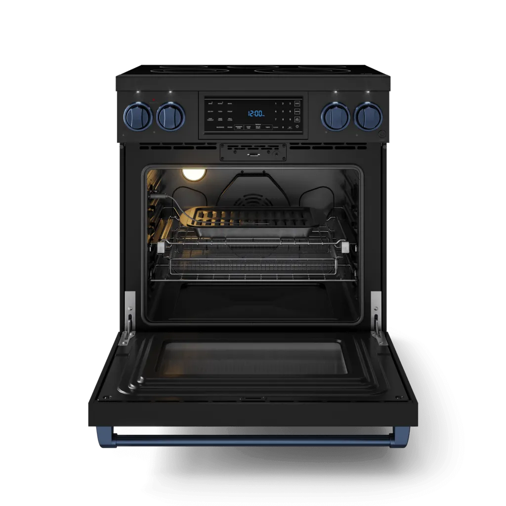 Thor Kitchen RSE30BBLU 30 Inch Professional Electric Range With Tilt Panel Touch Control In Black/Navy Blue Gordon Ramsay Series - Rse30B-Blu