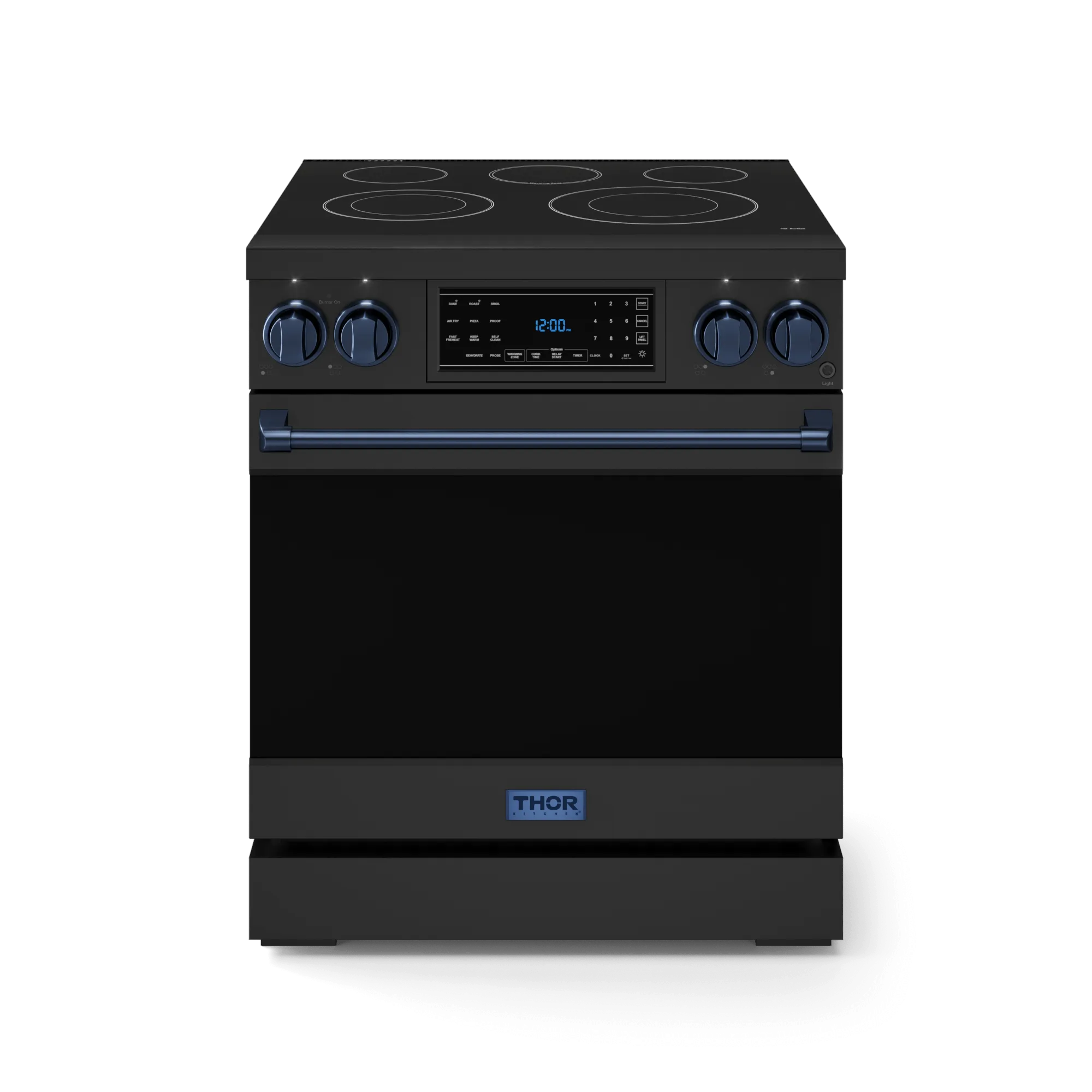 Thor Kitchen RSE30BBLU 30 Inch Professional Electric Range With Tilt Panel Touch Control In Black/Navy Blue Gordon Ramsay Series - Rse30B-Blu
