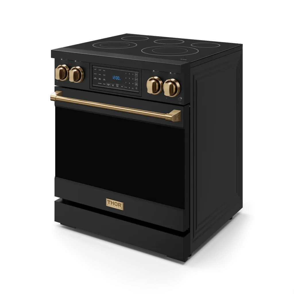 Thor Kitchen RSE30BBRZ 30 Inch Professional Electric Range With Tilt Panel Touch Control In Black/Bronze Gordon Ramsay Series - Rse30B-Brz