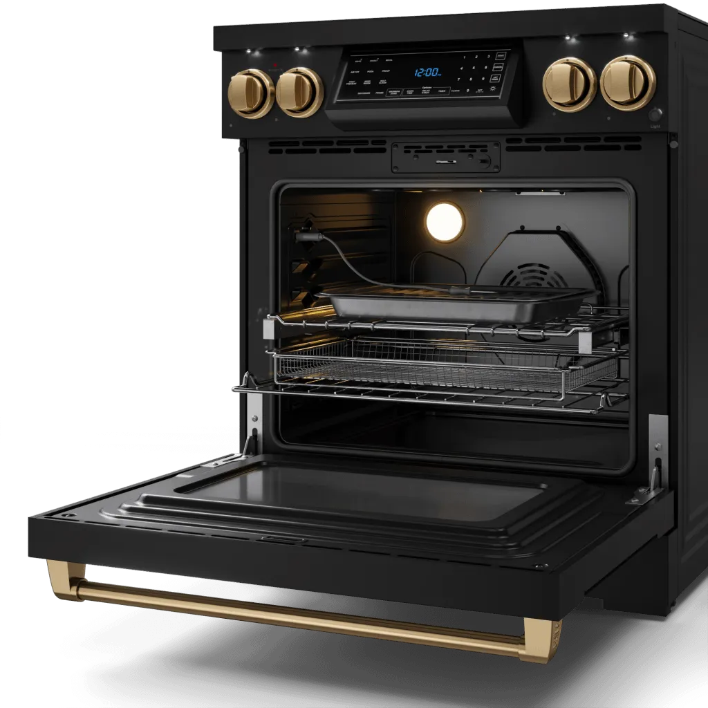 Thor Kitchen RSE30BBRZ 30 Inch Professional Electric Range With Tilt Panel Touch Control In Black/Bronze Gordon Ramsay Series - Rse30B-Brz