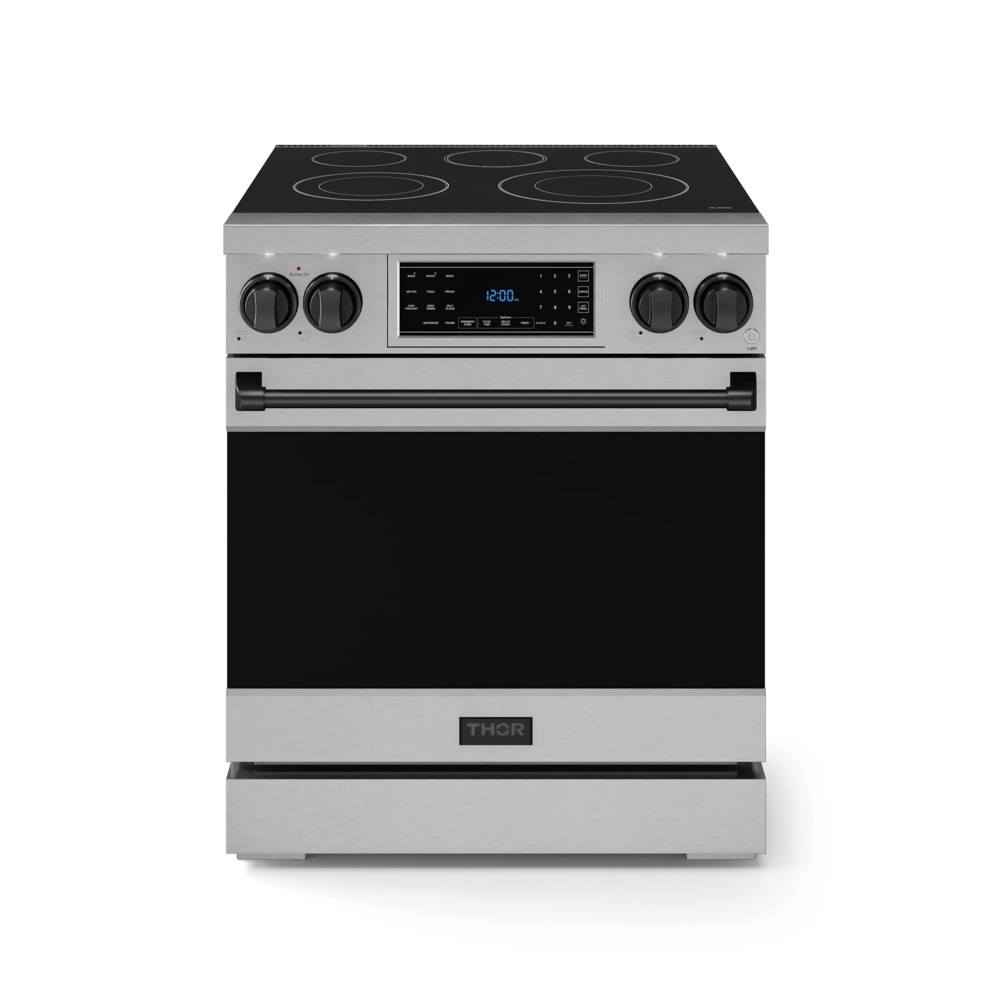 Thor Kitchen RSE30BLK 30 Inch Professional Electric Range With Tilt Panel Touch Control In Stainless Steel/Black Gordon Ramsay Series - Rse30-Blk