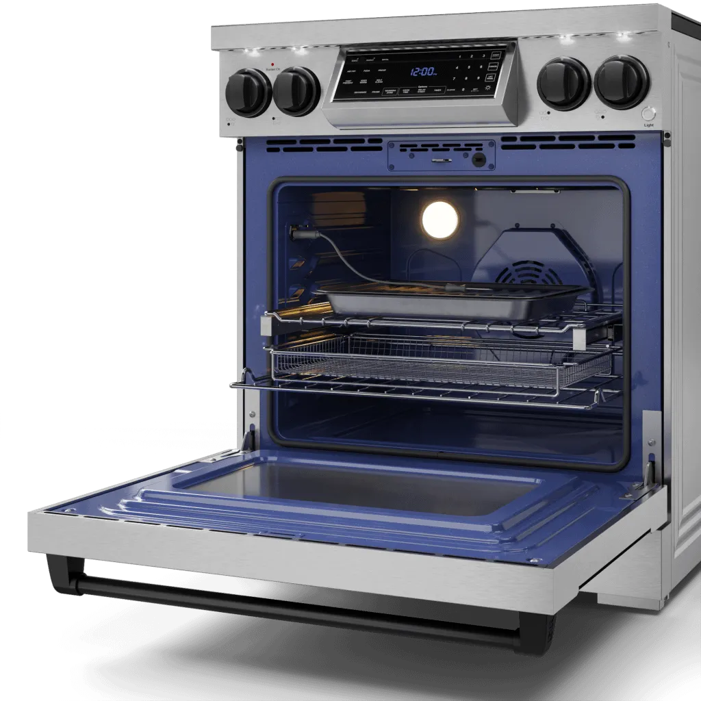 Thor Kitchen RSE30BLK 30 Inch Professional Electric Range With Tilt Panel Touch Control In Stainless Steel/Black Gordon Ramsay Series - Rse30-Blk