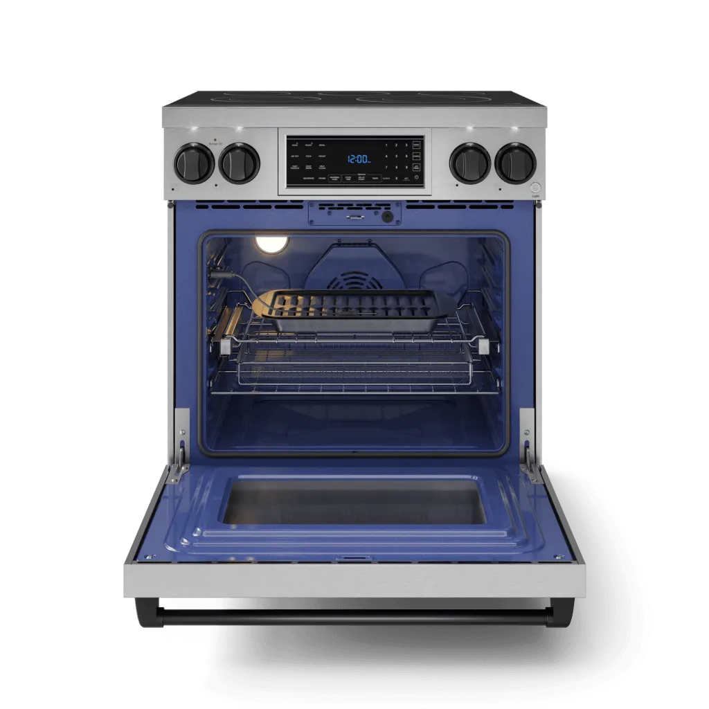 Thor Kitchen RSE30BLK 30 Inch Professional Electric Range With Tilt Panel Touch Control In Stainless Steel/Black Gordon Ramsay Series - Rse30-Blk