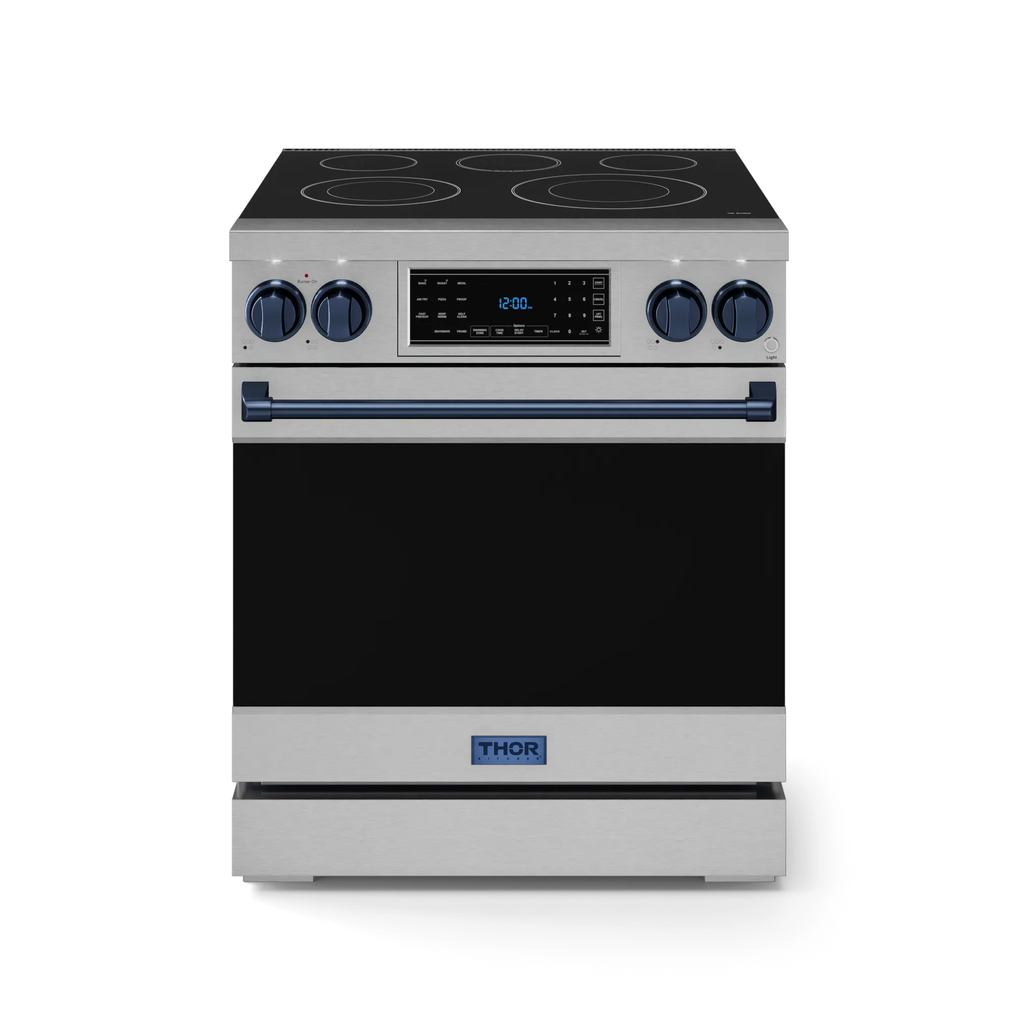 Thor Kitchen RSE30BLU 30 Inch Professional Electric Range With Tilt Panel Touch Control In Stainless Steel/Navy Blue Gordon Ramsay Series - Rse30-Blu