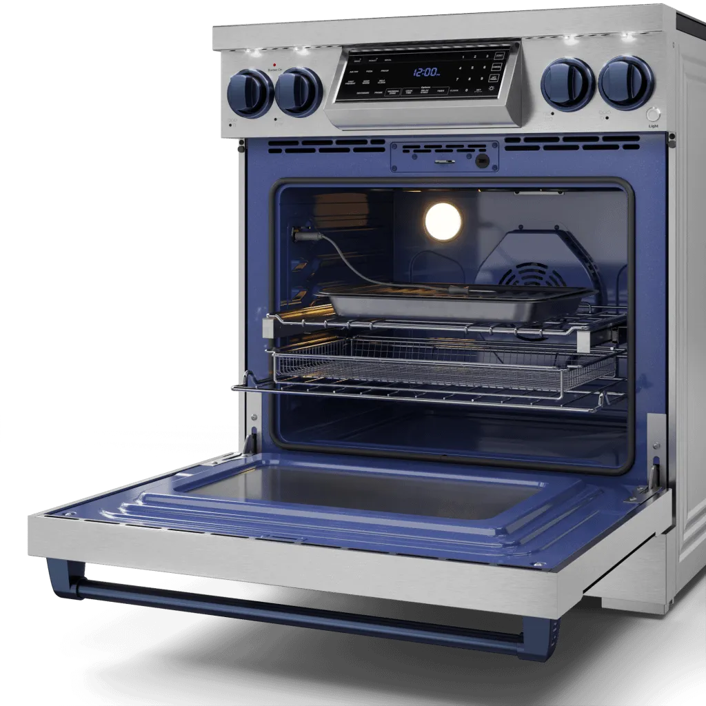 Thor Kitchen RSE30BLU 30 Inch Professional Electric Range With Tilt Panel Touch Control In Stainless Steel/Navy Blue Gordon Ramsay Series - Rse30-Blu