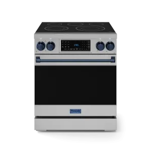 Thor Kitchen RSE30BLU 30 Inch Professional Electric Range With Tilt Panel Touch Control In Stainless Steel/Navy Blue Gordon Ramsay Series - Rse30-Blu