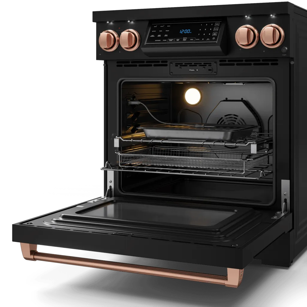 Thor Kitchen RSE30BRSG 30 Inch Professional Electric Range With Tilt Panel Touch Control In Black/Rose Gold Gordon Ramsay Series - Rse30B-Rsg