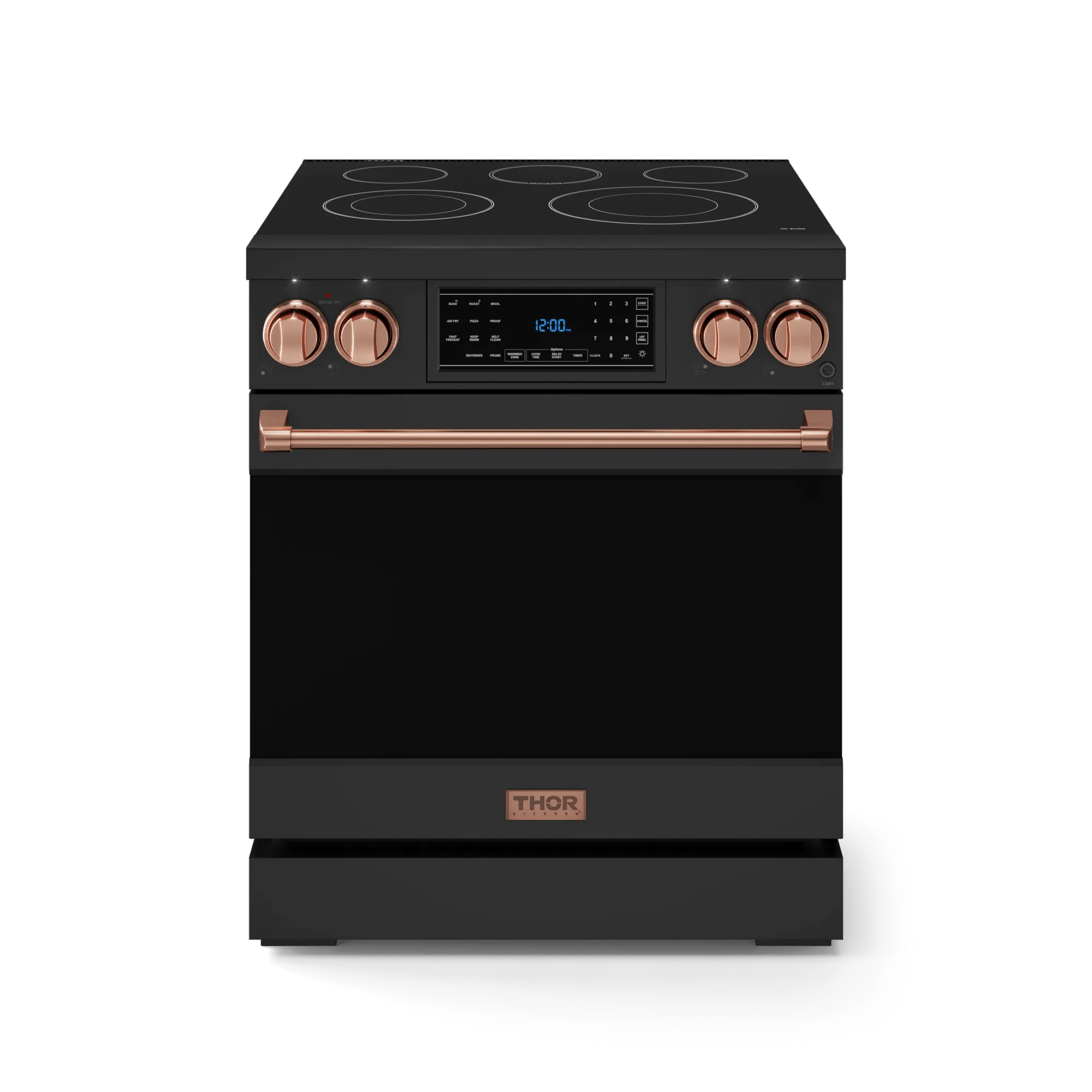 Thor Kitchen RSE30BRSG 30 Inch Professional Electric Range With Tilt Panel Touch Control In Black/Rose Gold Gordon Ramsay Series - Rse30B-Rsg