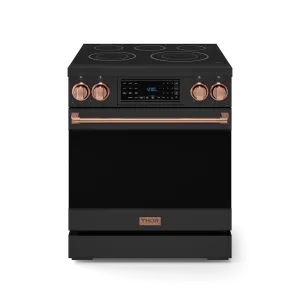Thor Kitchen RSE30BRSG 30 Inch Professional Electric Range With Tilt Panel Touch Control In Black/Rose Gold Gordon Ramsay Series - Rse30B-Rsg