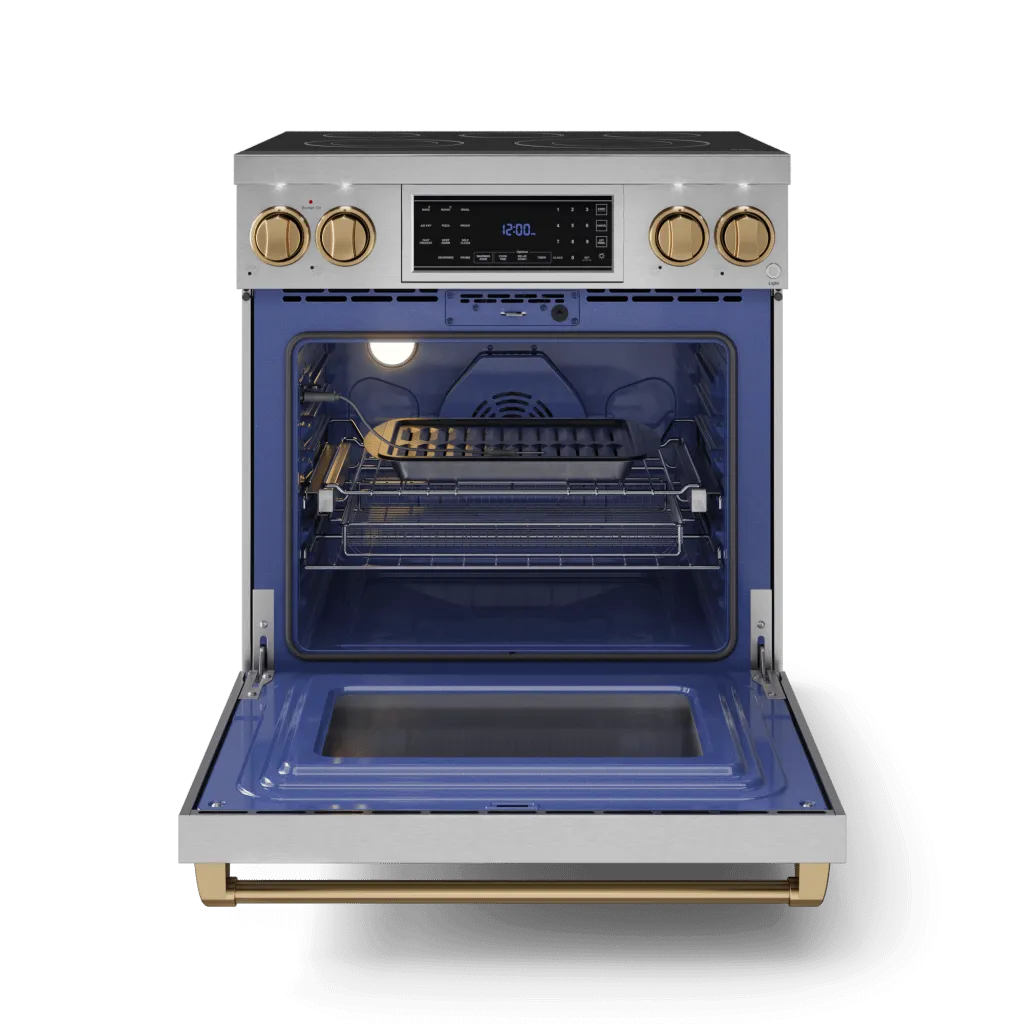 Thor Kitchen RSE30BRZ 30 Inch Professional Electric Range With Tilt Panel Touch Control In Stainless Steel/Bronze Gordon Ramsay Series - Rse30-Brz